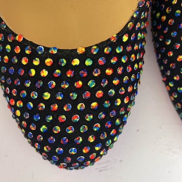 STUNNING CHRISTIAN LOUBOUTIN HEELS FIFI SUEDE 3D 39.5 Multi-color/black - Picture 9 of 9